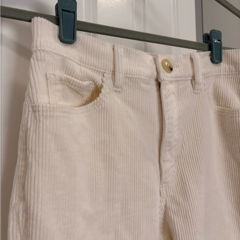 LOFT Cream Ankle Cropped Pants
